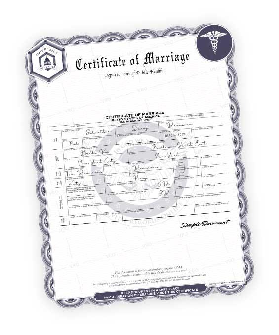 Official Marriage Certificate Request Your Marriage Records 9797