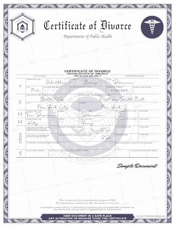 Blank Divorce Certificate