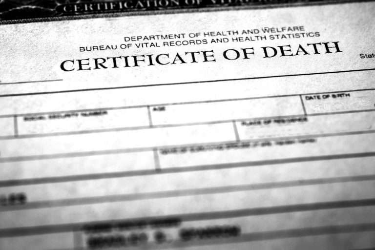copy of death certificate