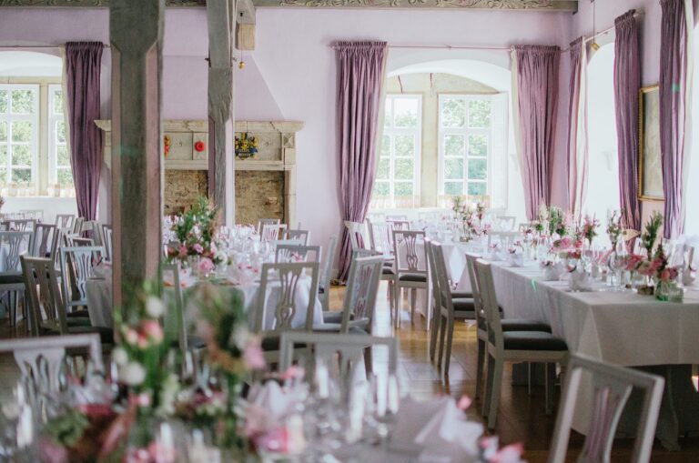 The inside of a building used for wedding receptions