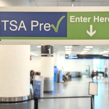 TSA PreCheck sign at the airport